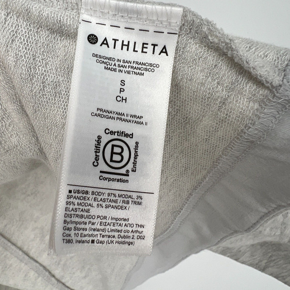 Athleta Cardigan Womens S Pranyama 2 Wrap Gray Athleisure Athletic Gym Lagom - Picture 5 of 6